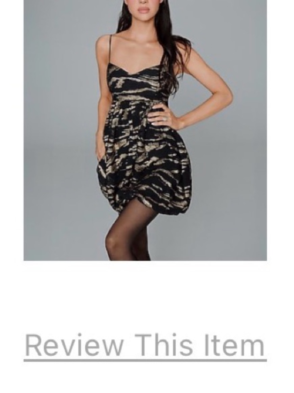 Express Black and Tan Abstract Spaghetti-Strap Mini Dress